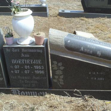 BOMNER Boetietjie 1953-1996 :: BOMNER Anna H. 1917-2003
