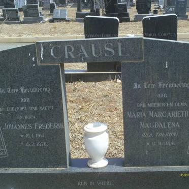 CRAUSE Johannes Frederik 1917-1976 &amp; Maria Margarietha Magdalena THERON 1914-