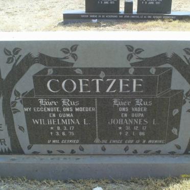 COETZEE Johannes L. 1917-1986 &amp; Wilhelmina L. 1917-1975