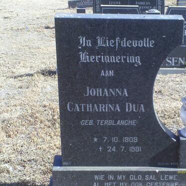 DUA Johanna Catharina nee TERBLANCHE 1909-1981
