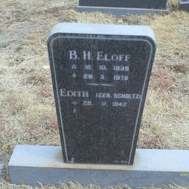 ELOFF B.H. 1939-1978 &amp; Edith SCHOLTZ 1942-
