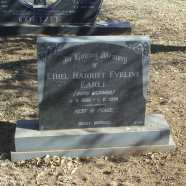 EARLE Ethel Harriet Eveline nee WICKMAN 1888-1974