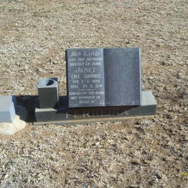 FERREIRA Janet nee CAIRNS 1899-1974