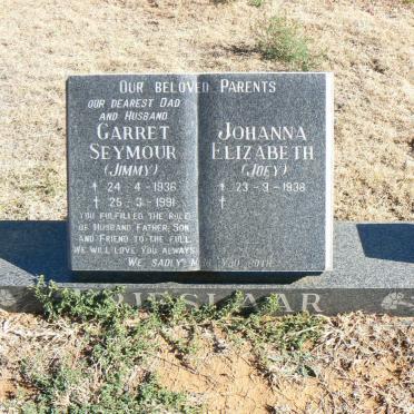 FRIESLAAR Garret Seymour 1936-1991 &amp; Johanna Elizabeth 1938-