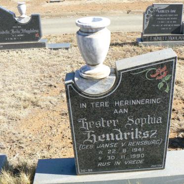 HENDRIKSZ Hester Sophia nee JANSE V. RENSBURG 1941-1990