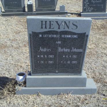 HEYNS Andries 1903-1985 &amp; Barbara Johanna 1912-1985