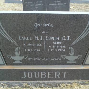 JOUBERT Carel H.J. 1913-1975 &amp; Sophia C.J. 1916-2004