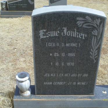 JONKER Esme nee V.D. MERWE 1955-1978
