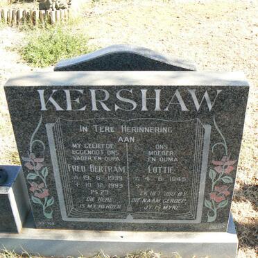 KERSHAW Fred Bertram 1939-1993 &amp; Lottie 1945-