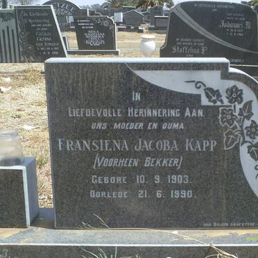 KAPP Fransiena Jacoba formerly BEKKER 1903-1990