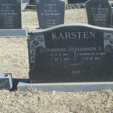 KARSTEN Johannes J.P. 1897-1973 &amp; Elizabeth S. JOUBERT 1890-1976