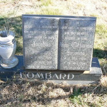 LOMBARD Jacobus Ignatius 1920-1991 &amp; Anna Catharina Susanna 1923-1994