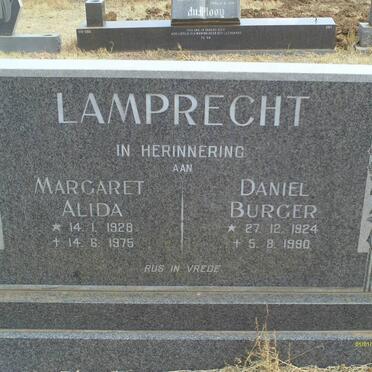 LAMPRECHT Daniel Burger 1924-1990 &amp; Margaret Alida 1928-1975