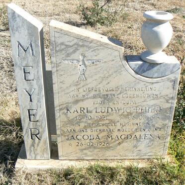 MEYER Karl Ludwig Philip 1921-1991 &amp; Jacoba Magdalena 1926-1999
