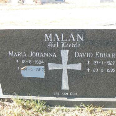 MALAN David Eduard 1927-1995 &amp; Maria Johanna 1934-2012