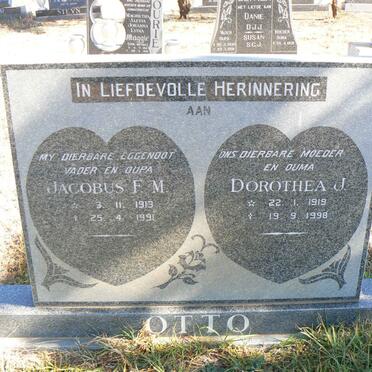 OTTO Jacobus F.M. 1913-1991 &amp; Dorothea J. 1919-1998