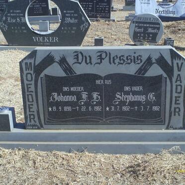 PLESSIS Stephanus G., du 1902-1982 &amp; Johanna H.E. 1898-1982