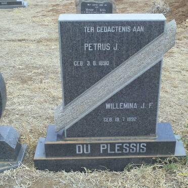 PLESSIS Petrus J., du 1890- &amp; Willemia J.F. 1892-