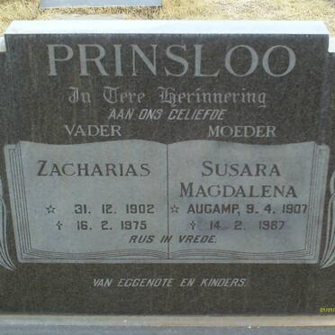 PRINSLOO Zacharias 1902-1975 &amp; Surara Magdalena AUCAMP 1907-1987