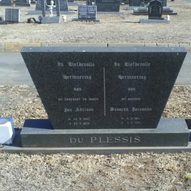 PLESSIS Jan Adriaan, du 1897-1973 &amp; Susarah Jacomina 1911-1976