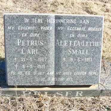 PELSER Petrus Carl 1907-1991 &amp; Aletta SMALL 1917-