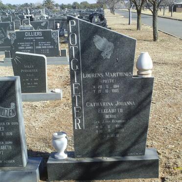 POTGIETER Lourens Marthinus 1914-1985 &amp; Catharina Johanna Elizabeth J. VAN RENSBURG 1904-1980