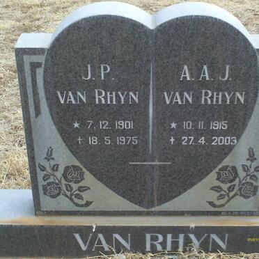 RHYN J.P., van 1901-1975 &amp; A.A.J. 1915-2003
