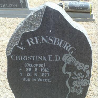 RENSBURG Christina E.D., van nee OELOFSE 1912-1977