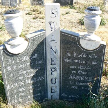 SWANEPOEL Louis Malan 1933-1993 &amp; Anneke DU BUISSON 1935-