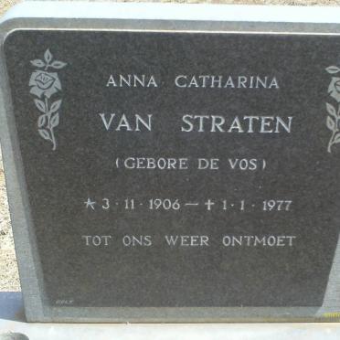 STRATEN Anna Catharina, van nee DE VOS 1906-1977