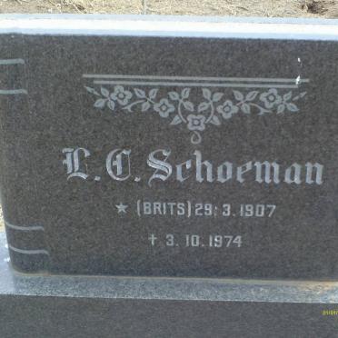 SCHOEMAN L.C. nee BRITS 1907-1974