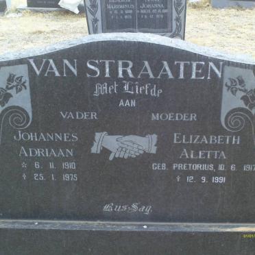STRAATEN Johannes Adriaan 1910-1975 &amp; Elizabeth Aletta PRETORIUS 1917-1991