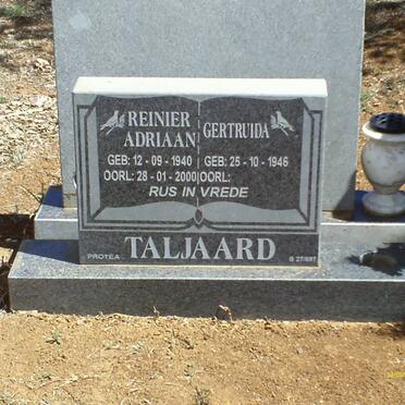 TALJAARD Reinier Adriaan 1940-2000 &amp; Gertruida 1946-