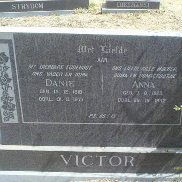 VICTOR Danie 1918-1977 &amp; Anna 1923-1992