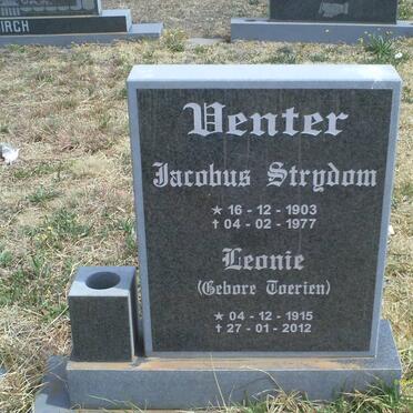 VENTER Jacobus Strydom 1903-1977 &amp; Leonie TOERIEN 1915-2012