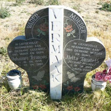 VERMAAK Johannes Francois 1945-1992 &amp; Aletta Elizabeth REICHEL 1949-2007