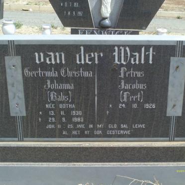 WALT Petrus Jacobus 1926- &amp; Gertruida Christina Johannes BOTHA 1930-1983