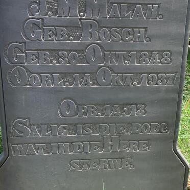 MALAN J.M. nee BOSCH 1848-1937