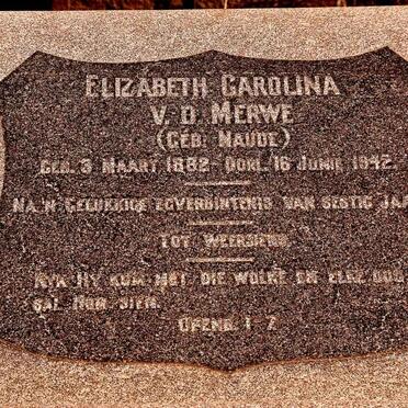 MERWE Elizabeth Carolina, v.d. nee NAUDE 1882-1942