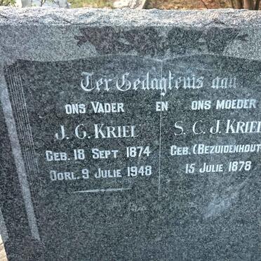 KRIEL J.G. 1874-1948 & S.C.J. BEZUIDENHOUT 1878-