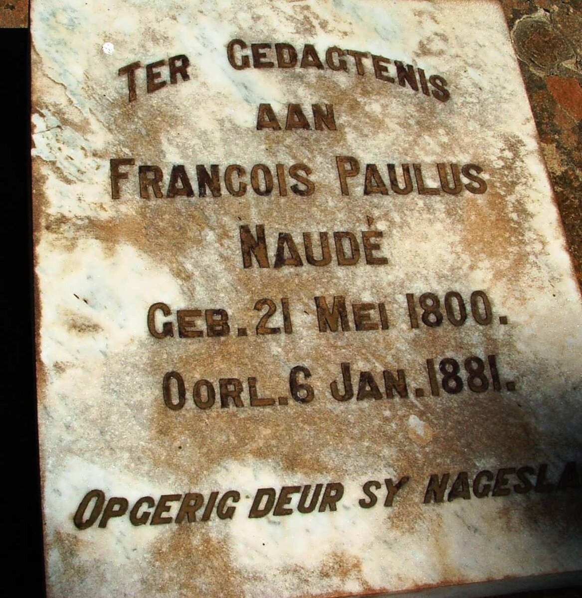 NAUDE Francois Paulus 1800-1881