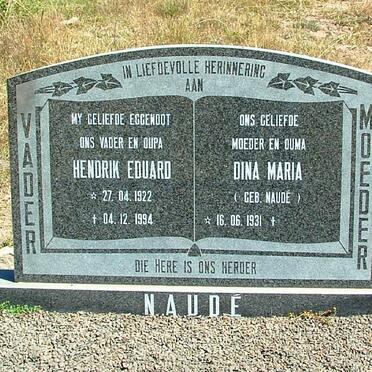 NAUDE Hendrik Eduard 1922-1994 &amp; Dina Maria NAUDE 1931-