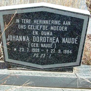 NAUDE Johanna Dorotheia nee NAUDE 1909-1984
