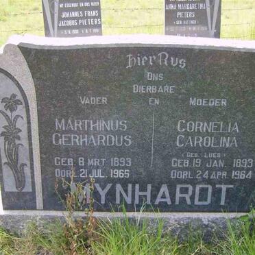 MYNHARDT Marthinus Gerhardus 1893-1965 &amp; Cornelia Carolina LUES 1893-1964
