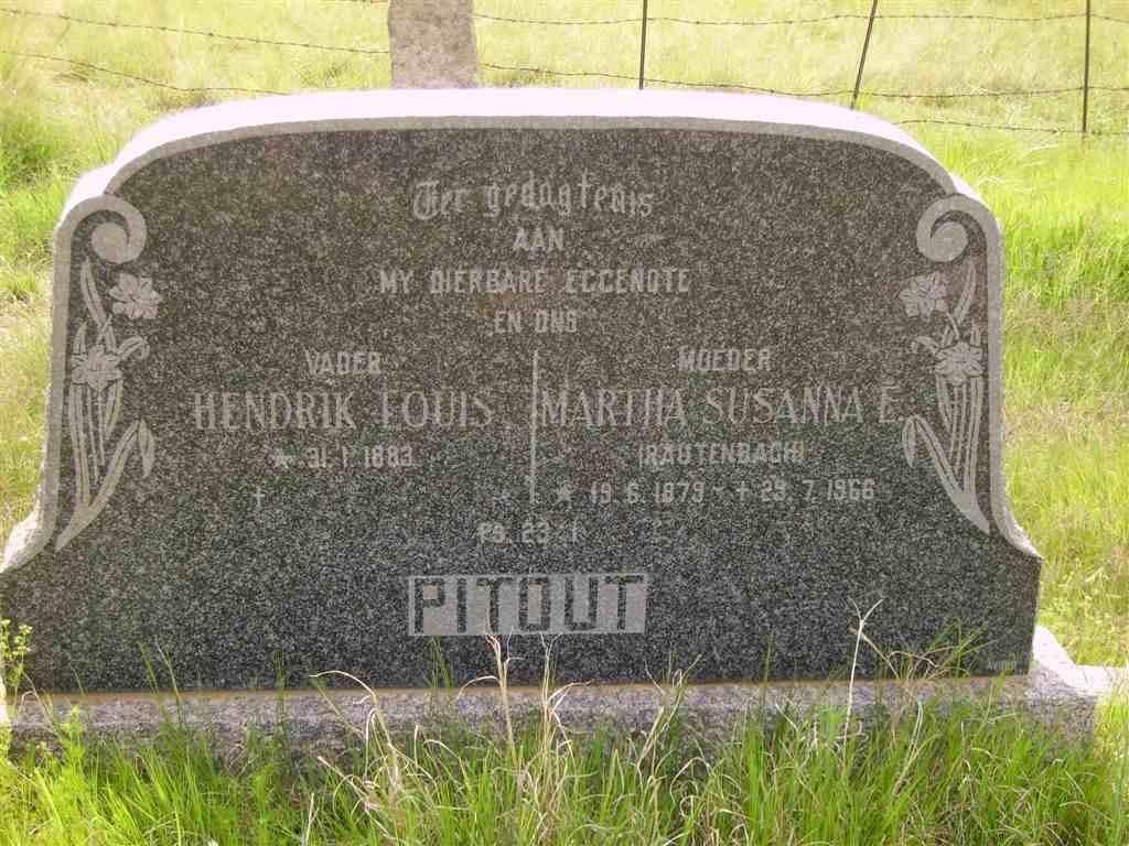 PITOUT Hendrik Louis 1883- &amp; Martha Susanna E. RAUTENBACH 1879-1966