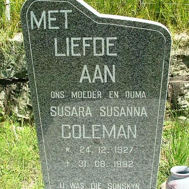 COLEMAN Susara Susann 1927-1992