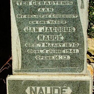 NAUDE Jan Jacobus 1870-1941