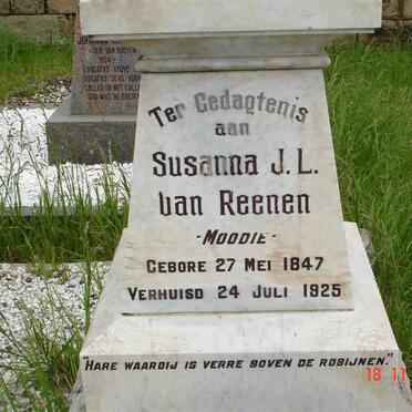 REENEN Susanna J.L., van nee MOODIE 1847-1925