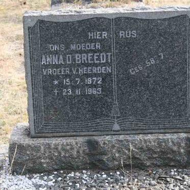 BREEDT Anna D. nee V. HEERDEN 1872-1963