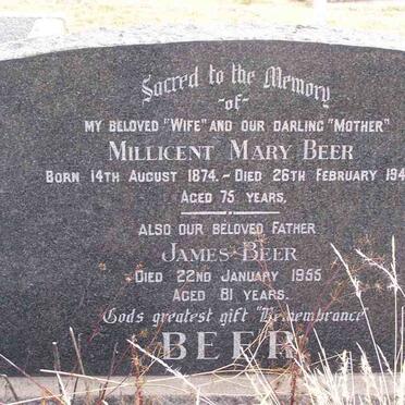 BEER James -1955 &amp; Millicent Mary 1874-1949
